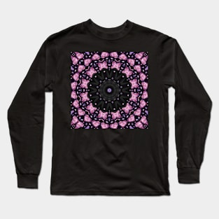 Crystal Hearts and Flowers Valentines Kaleidoscope pattern (Seamless) 17 Long Sleeve T-Shirt